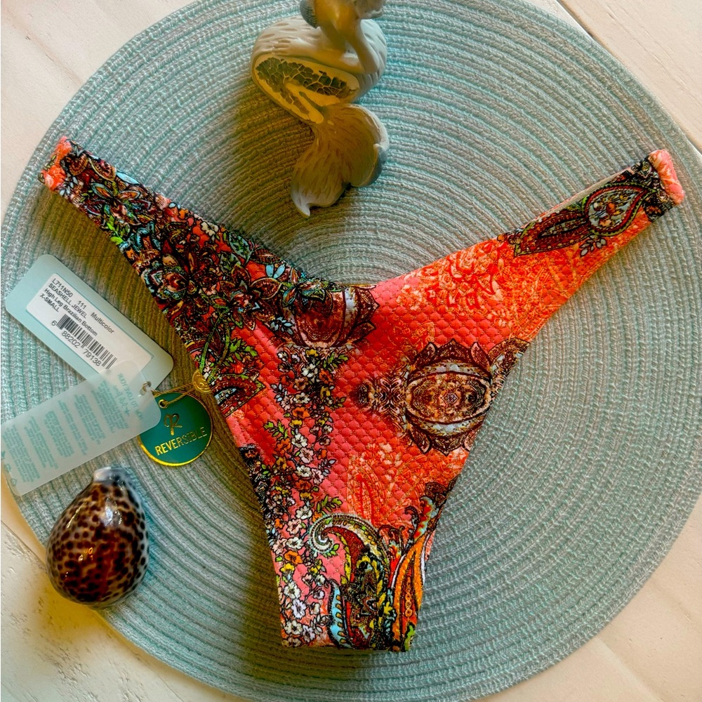 Luli Fama NWT 2024 Seashell Jewel high cut Brazilian reversible bikini bottom - Picture 4 of 13